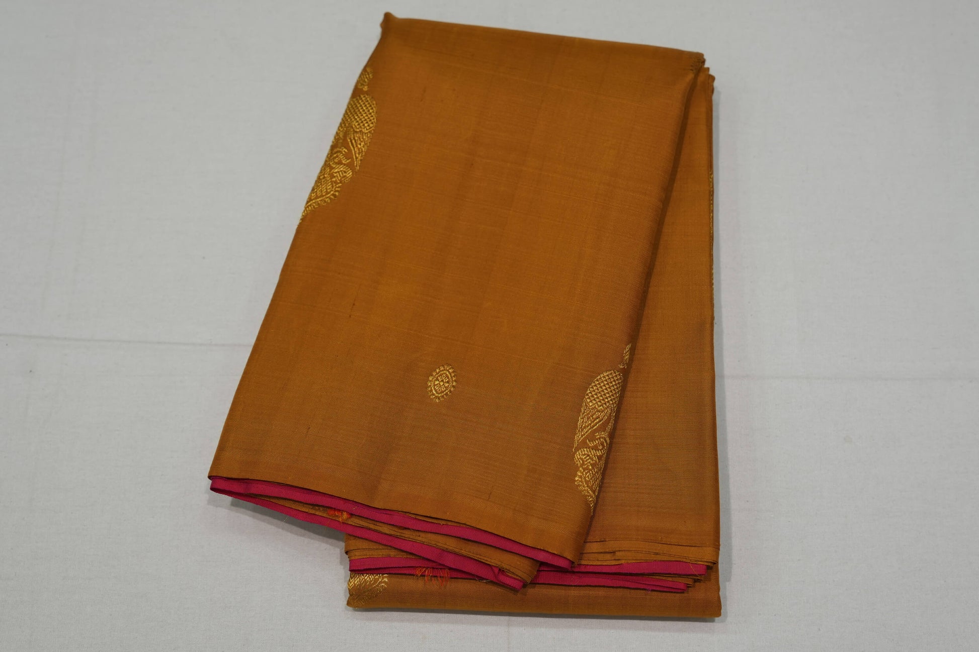 Mustard kanchipuram silk saree