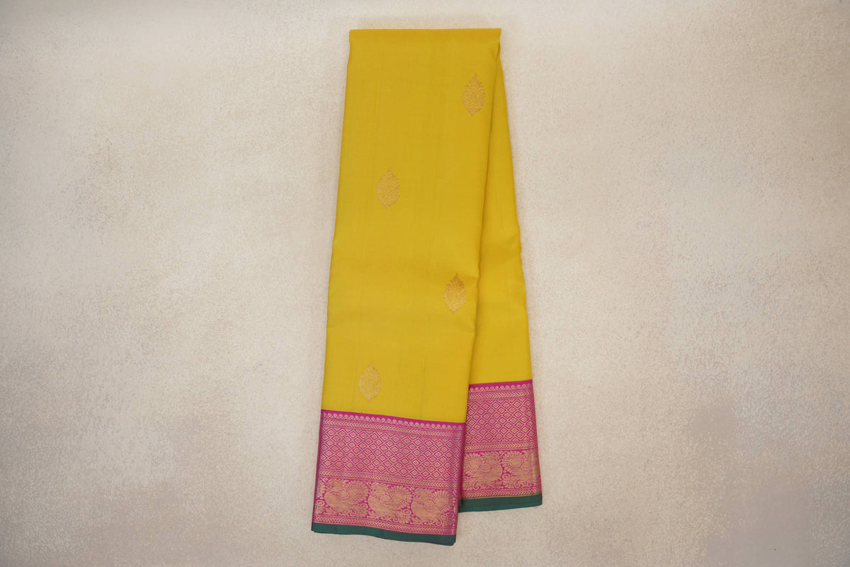 Lemon Yellow Vintage Kanjivaram Silk Saree online