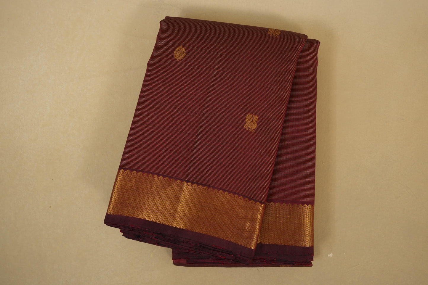 Burgundy Maroon Vintage Kanjivaram Silk Saree