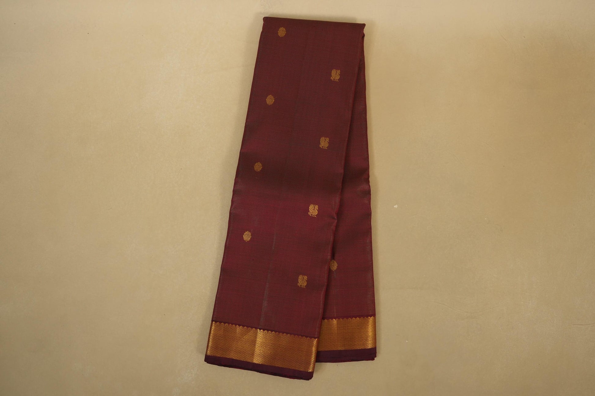 Burgundy Maroon Vintage Kanjivaram Silk Saree