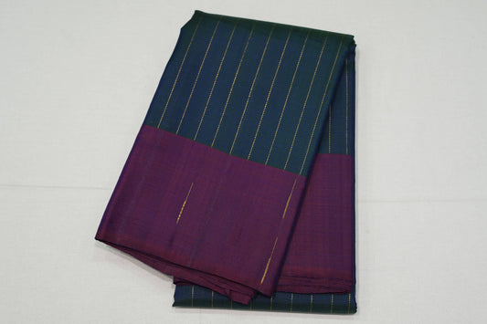 Navy blue kanchipuram silk saree