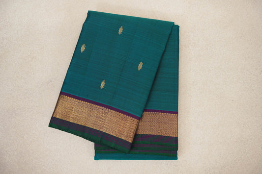 Peacock Green Vintage Kanjivaram Silk Saree