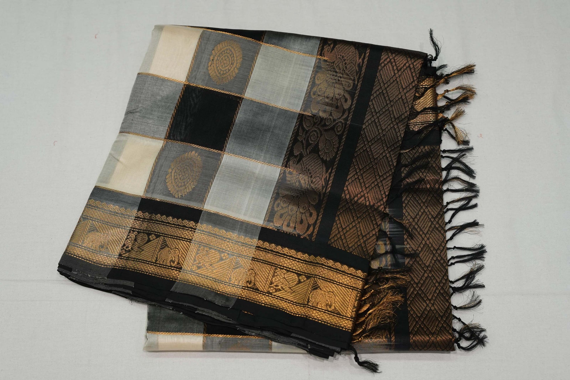 Multi-color silk cotton saree