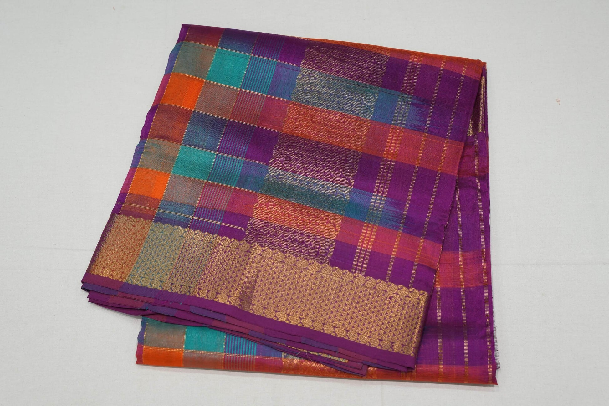 Multi-color silk cotton saree