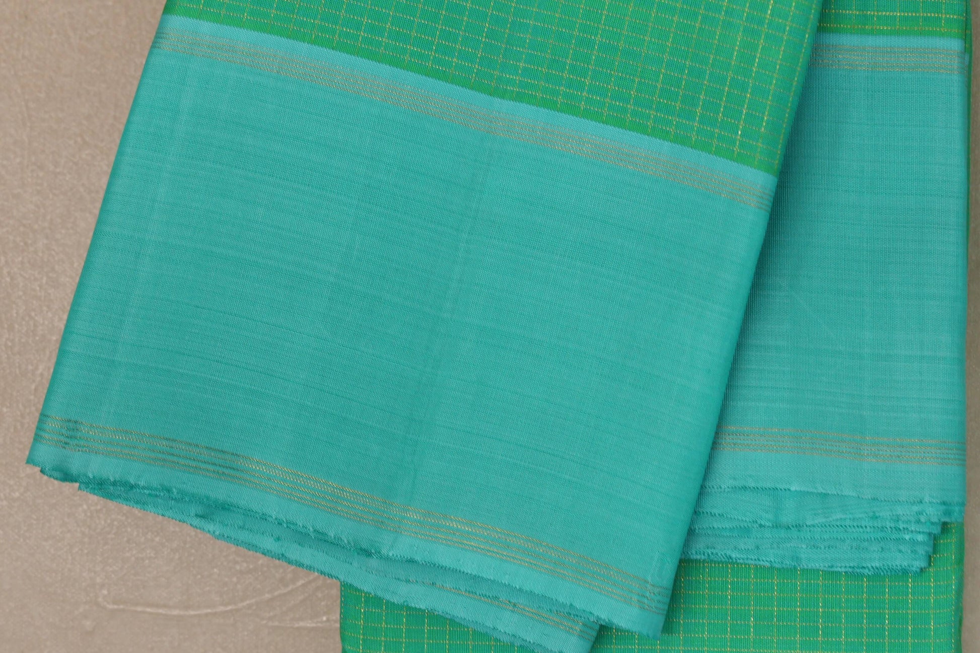 Bright Sea Green Vintage Kanjivaram Silk Saree borders
