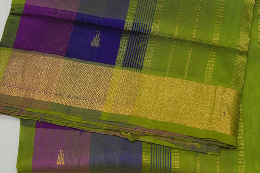 Checked silk cotton saree