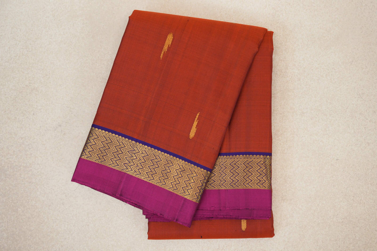 Rust Vintage Kanjivaram Silk Saree