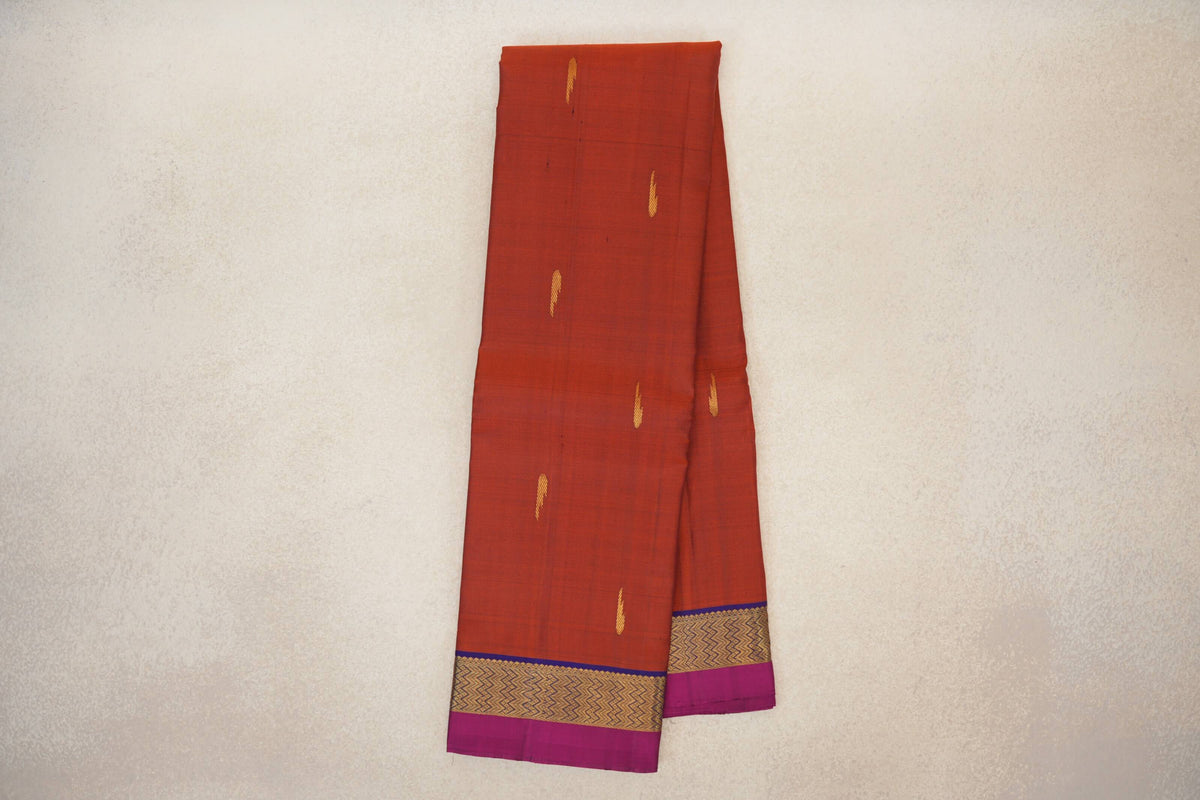Rust Vintage Kanjivaram Silk Saree  online