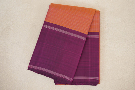 Dual Tone of Mustard Yellow and Pink with Deep Magenta Purple Borders Vintage Kanjivaram Silk Saree by Shreenivas Silks PSSR0110465