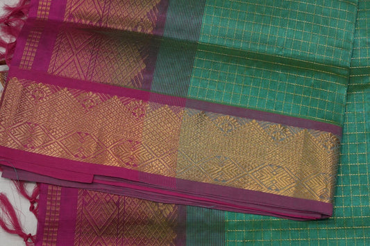 Checked silk cotton saree