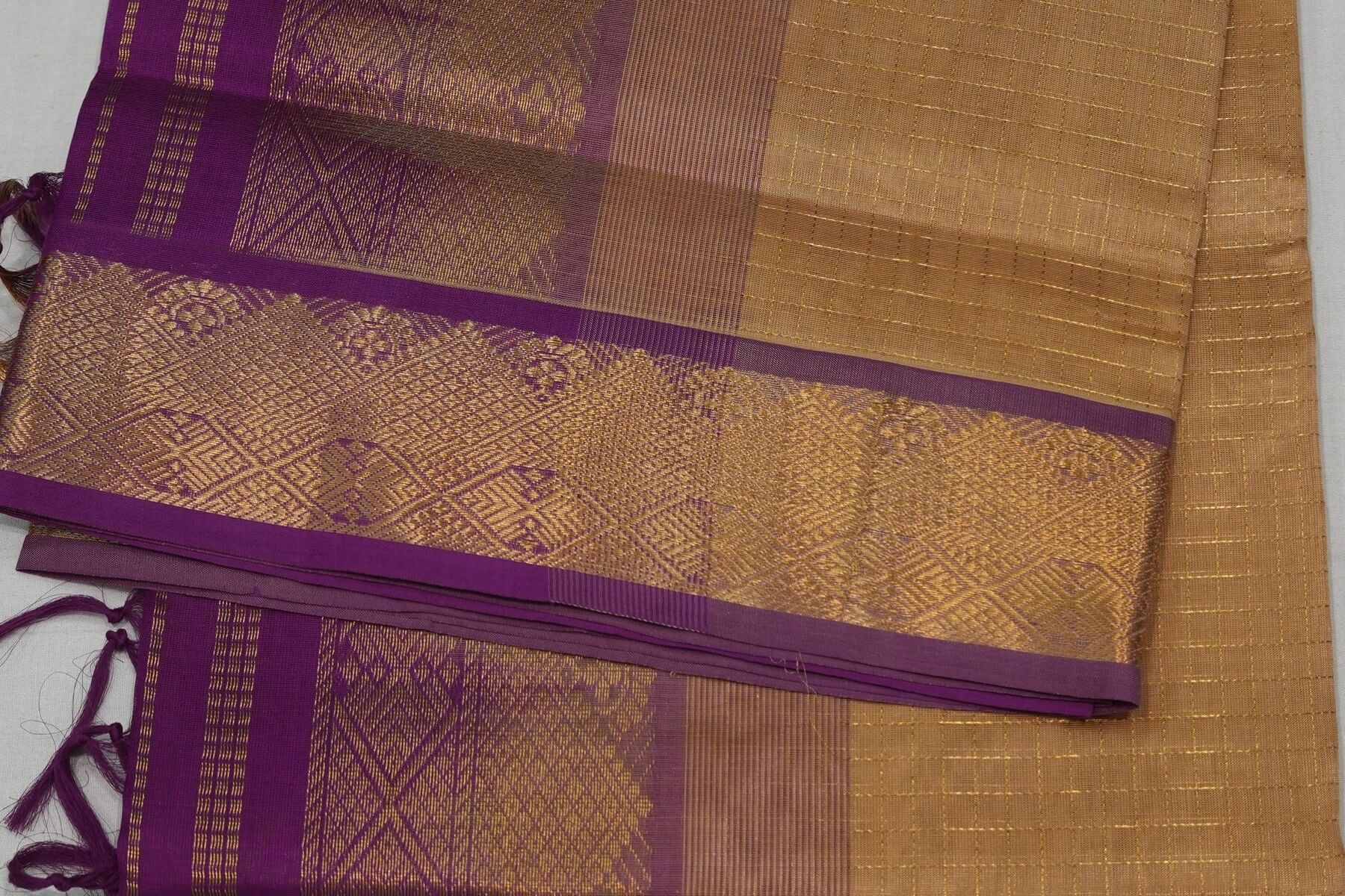 Checked silk cotton saree