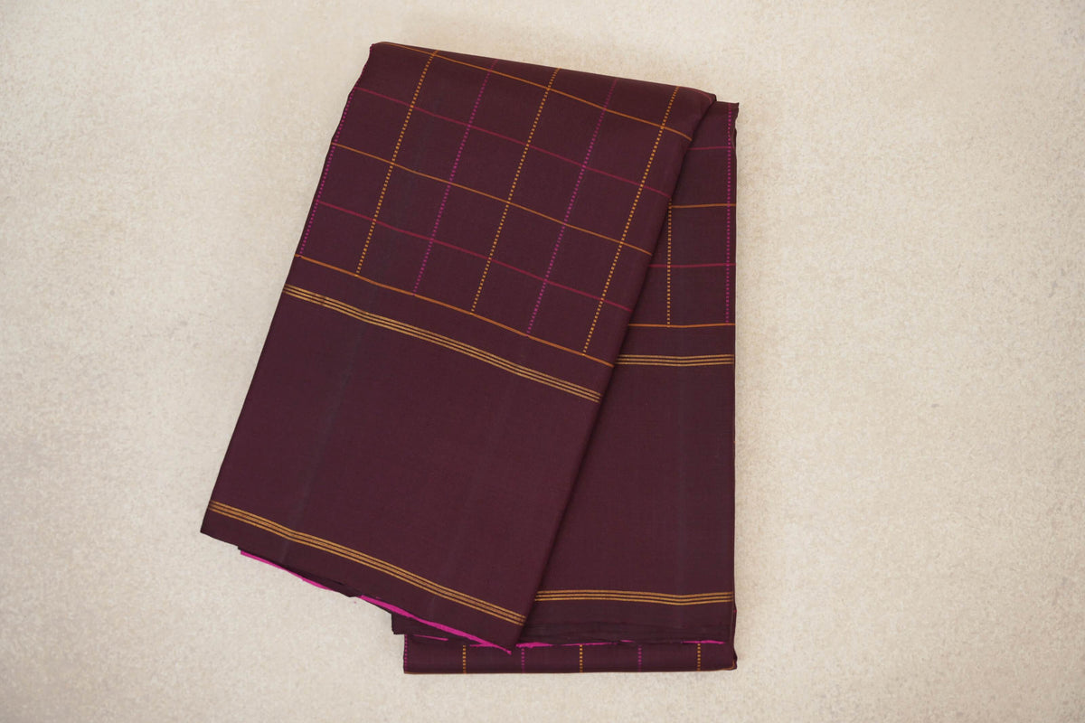 Wine Maroon Vintage Kanjivaram Silk Saree