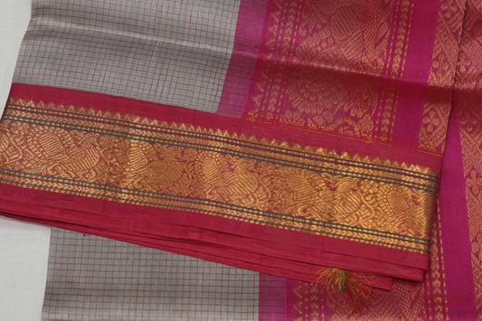 Checked silk cotton saree