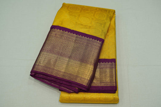 Yellow bridal kanchipuram silk saree