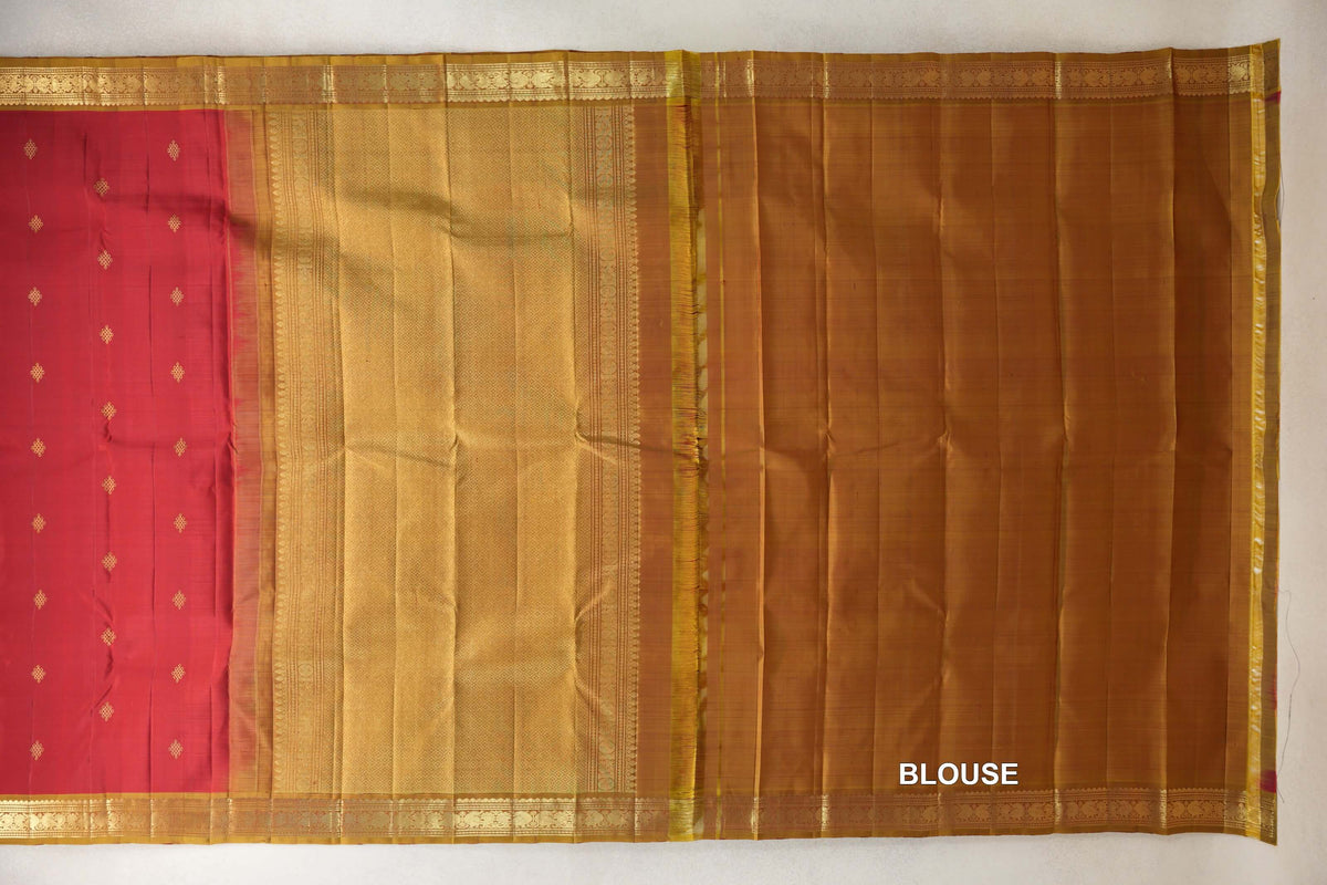 Deep Red vintage kanjivaram saree blouse