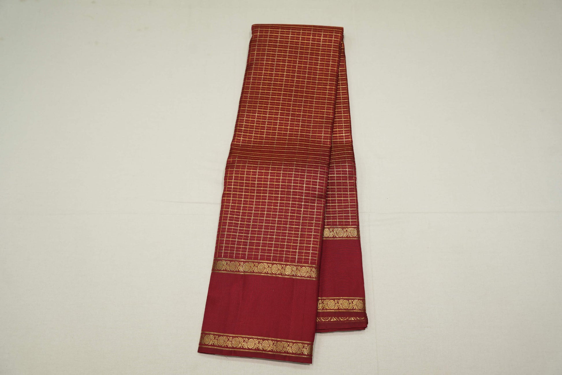 Checked kanchipuram silk saree