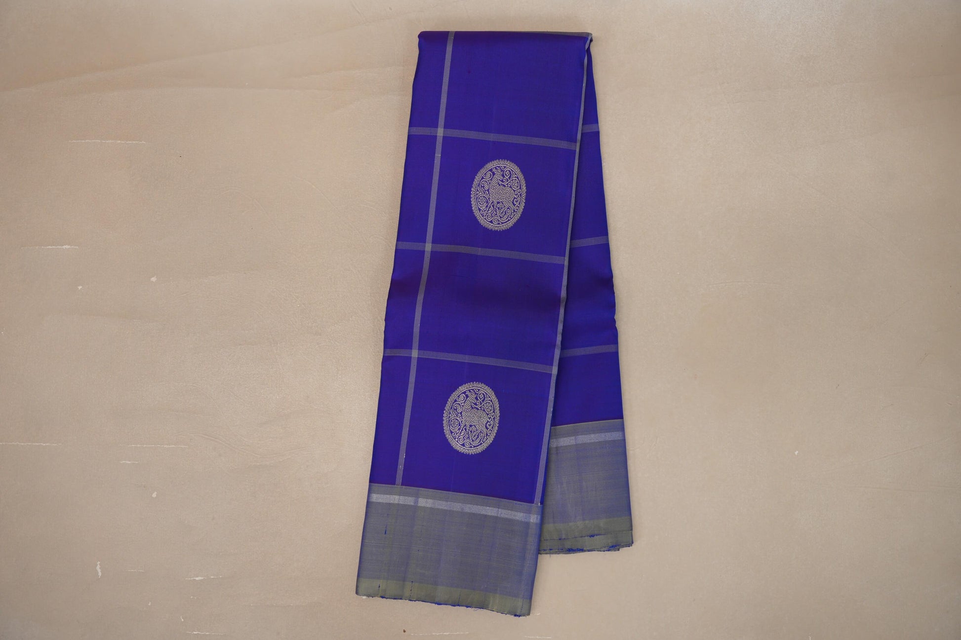 Online Dual Tone of Violet and Blue Vintage Kanjivaram Silk Saree