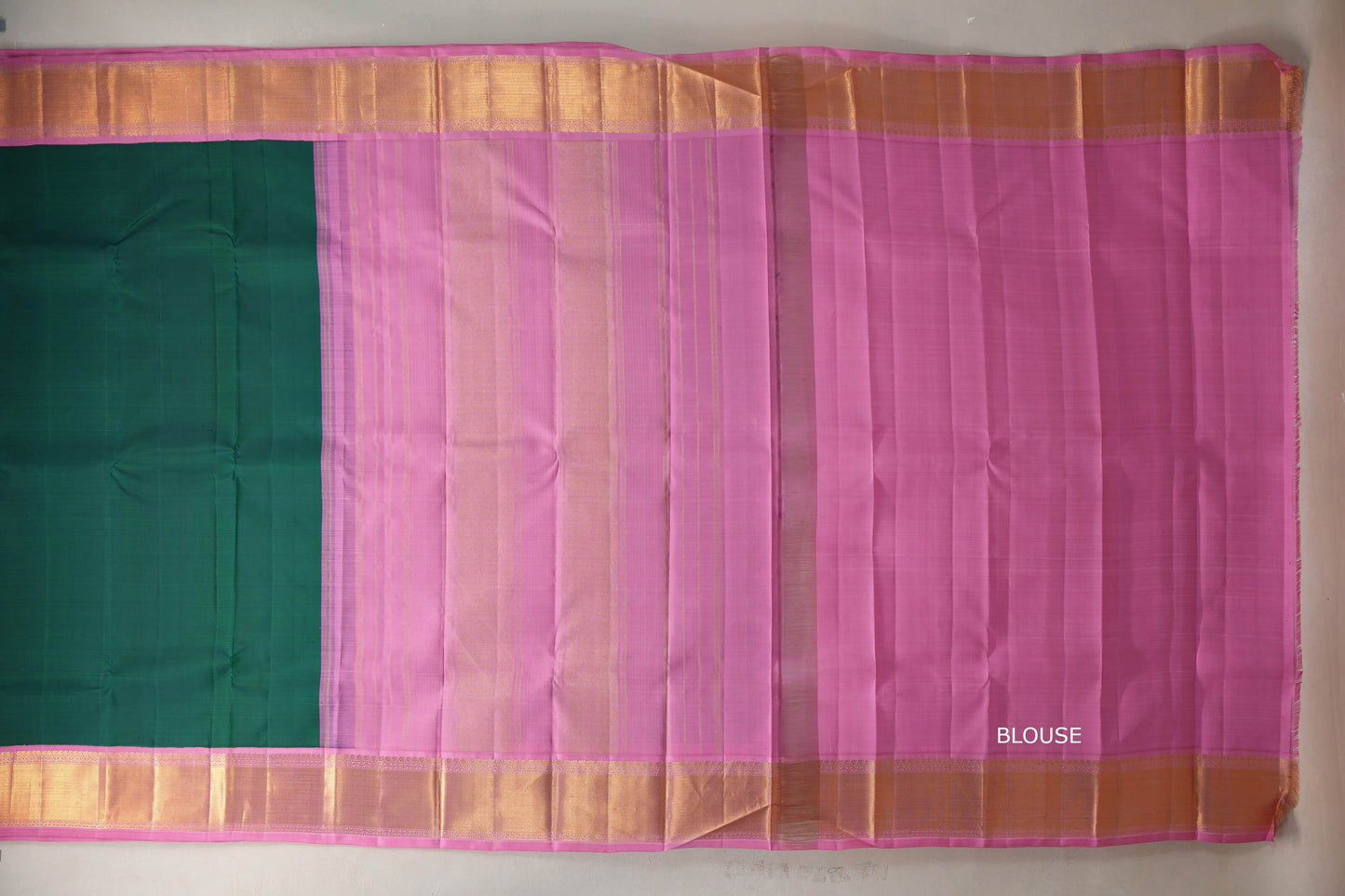 Dual Tone Peacock Green and Violet Vintage Kanjivaram Silk Saree by Shreenivas Silks PSSR019373