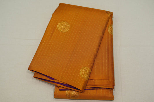 Mustard kanchipuram silk saree