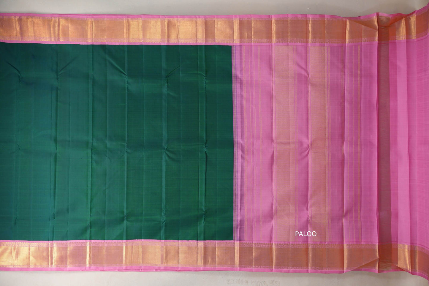 Dual Tone Peacock Green and Violet Vintage Kanjivaram Silk Saree by Shreenivas Silks PSSR019373