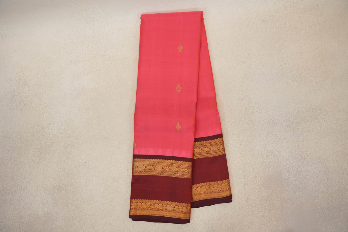 Coral Pink Vintage Kanjivaram Silk Saree online