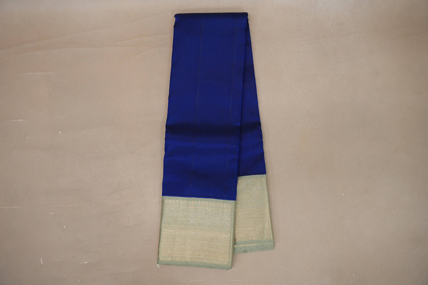 Bright blue with Sage Green borders Vintage Kanjivaram Silk Saree by Shreenivas Silks PSSR019376