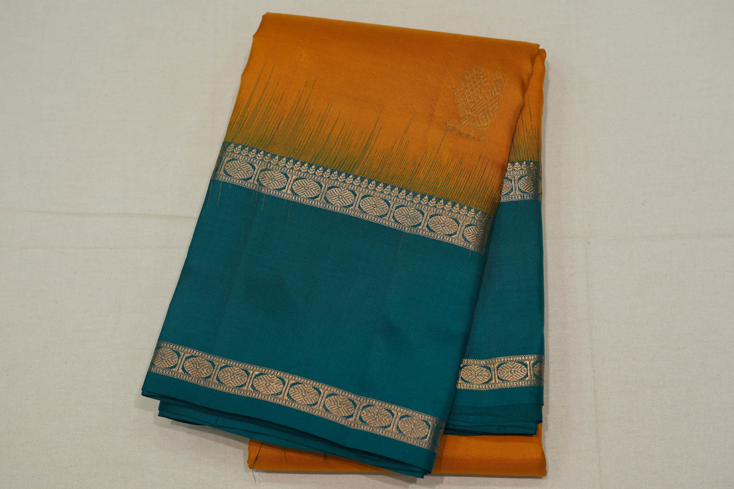 Mustard light weight kanchipuram silk saree