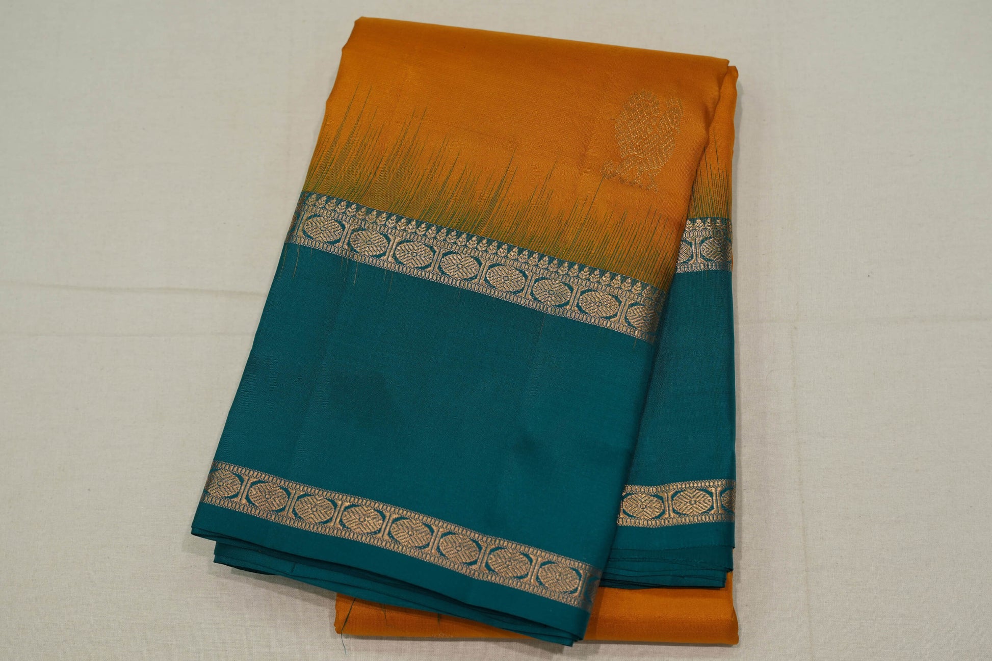 Mustard light weight kanchipuram silk saree