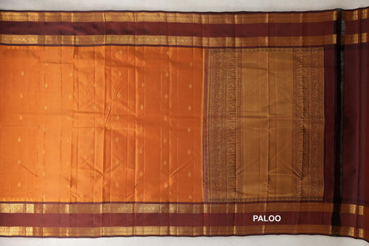 Light Brown Vintage Kanjivaram Silk Saree paloo