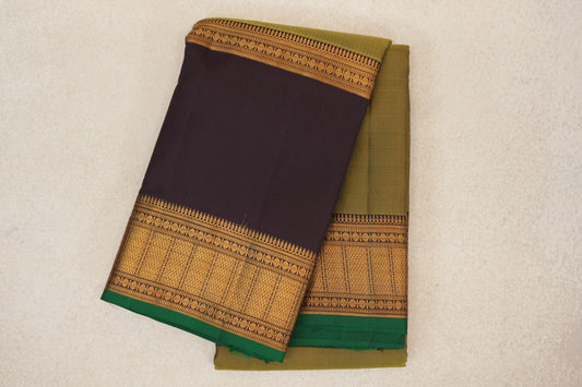 Olive Green Light Weight Kanchipuram Silk Saree