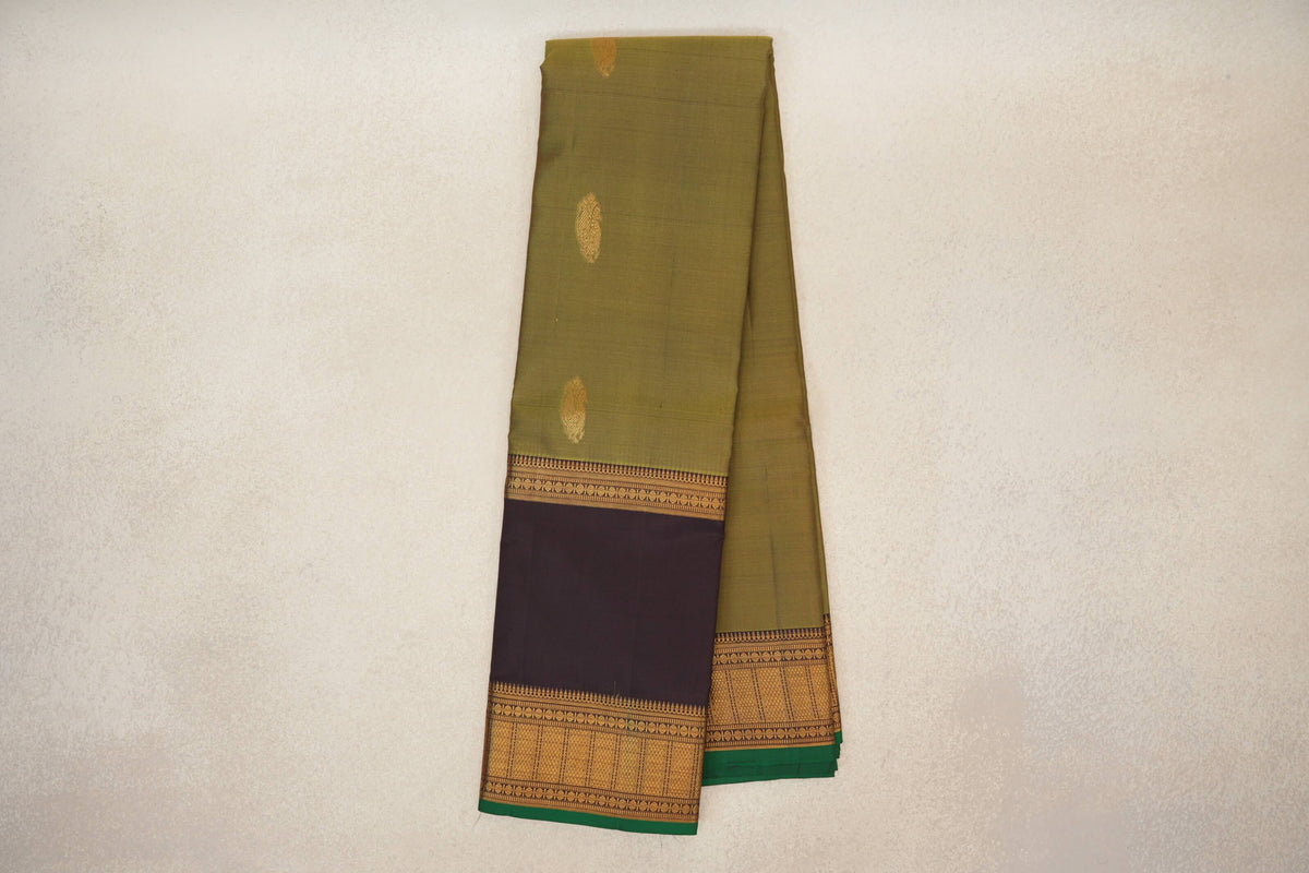 Olive Green Light Weight Kanchipuram Silk Saree online