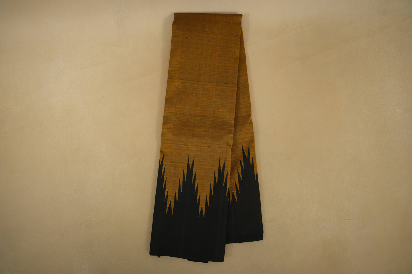 Online Mehendi Green with Black Temple Borders Vintage Kanjivaram Silk Saree