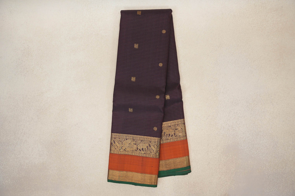 Deep Plum Vintage Kanjivaram Silk Saree online