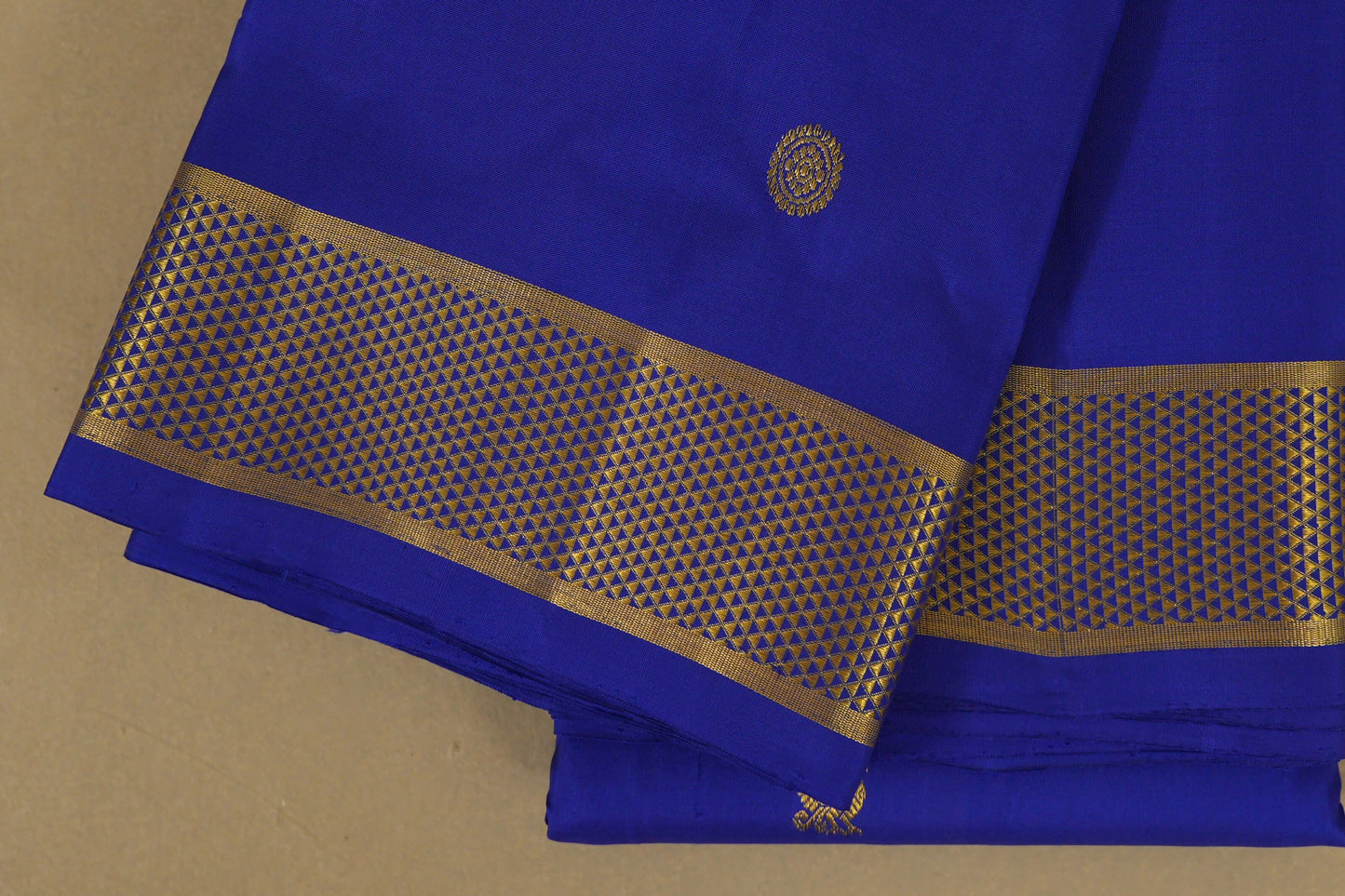 Royal Blue Vintage Kanjivaram Silk Saree borders