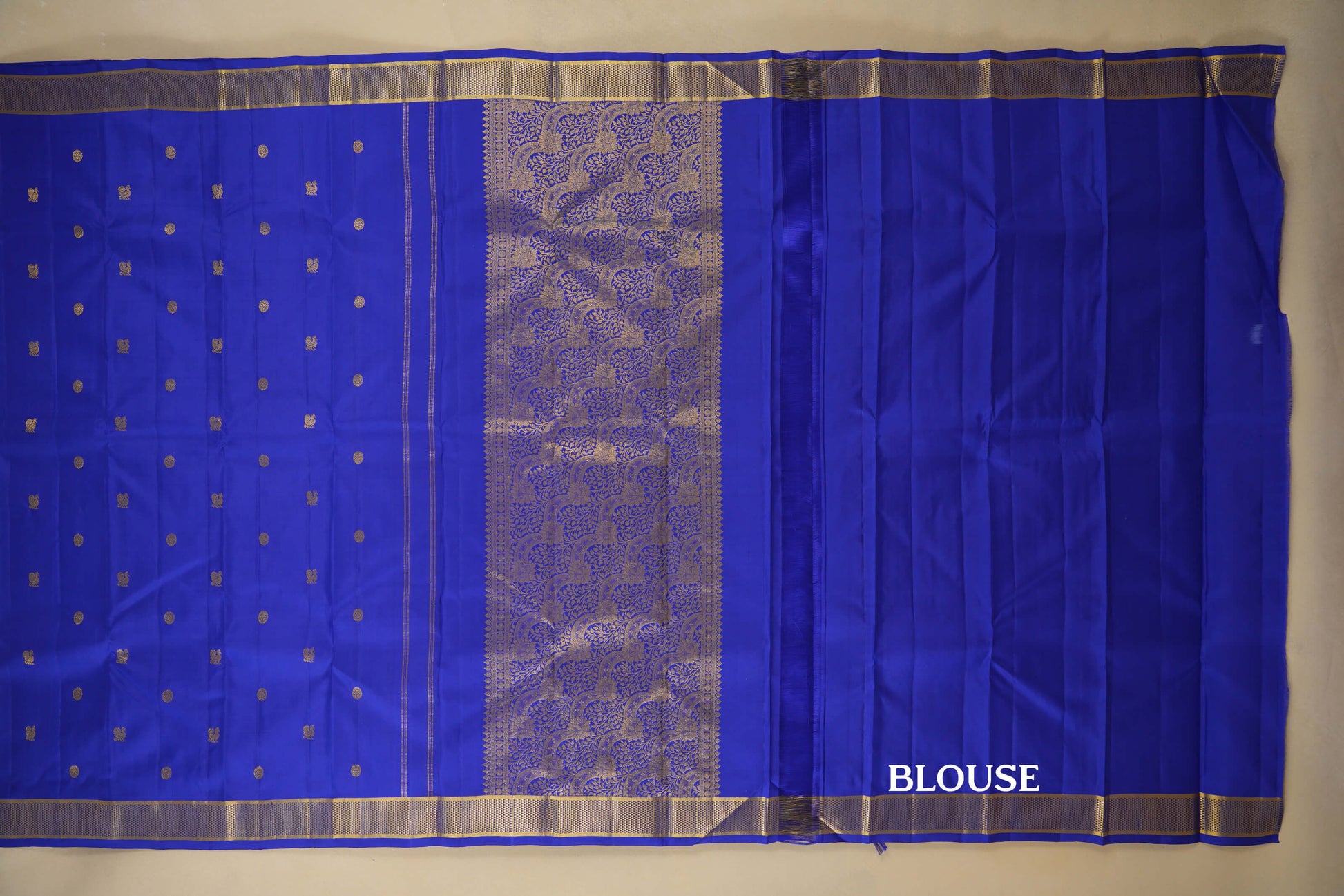 Royal Blue Vintage Kanjivaram Silk Saree blouse