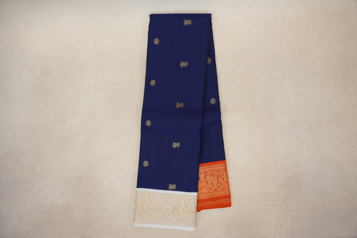 Deep Royal Blue Vintage Kanjivaram Silk Saree online