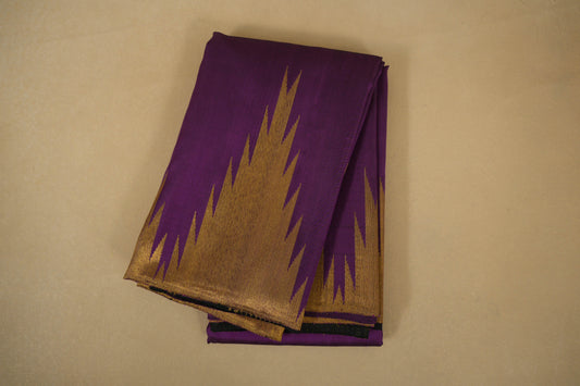 Magenta with Tissue Temple Borders Vintage Kanjivaram Silk Saree