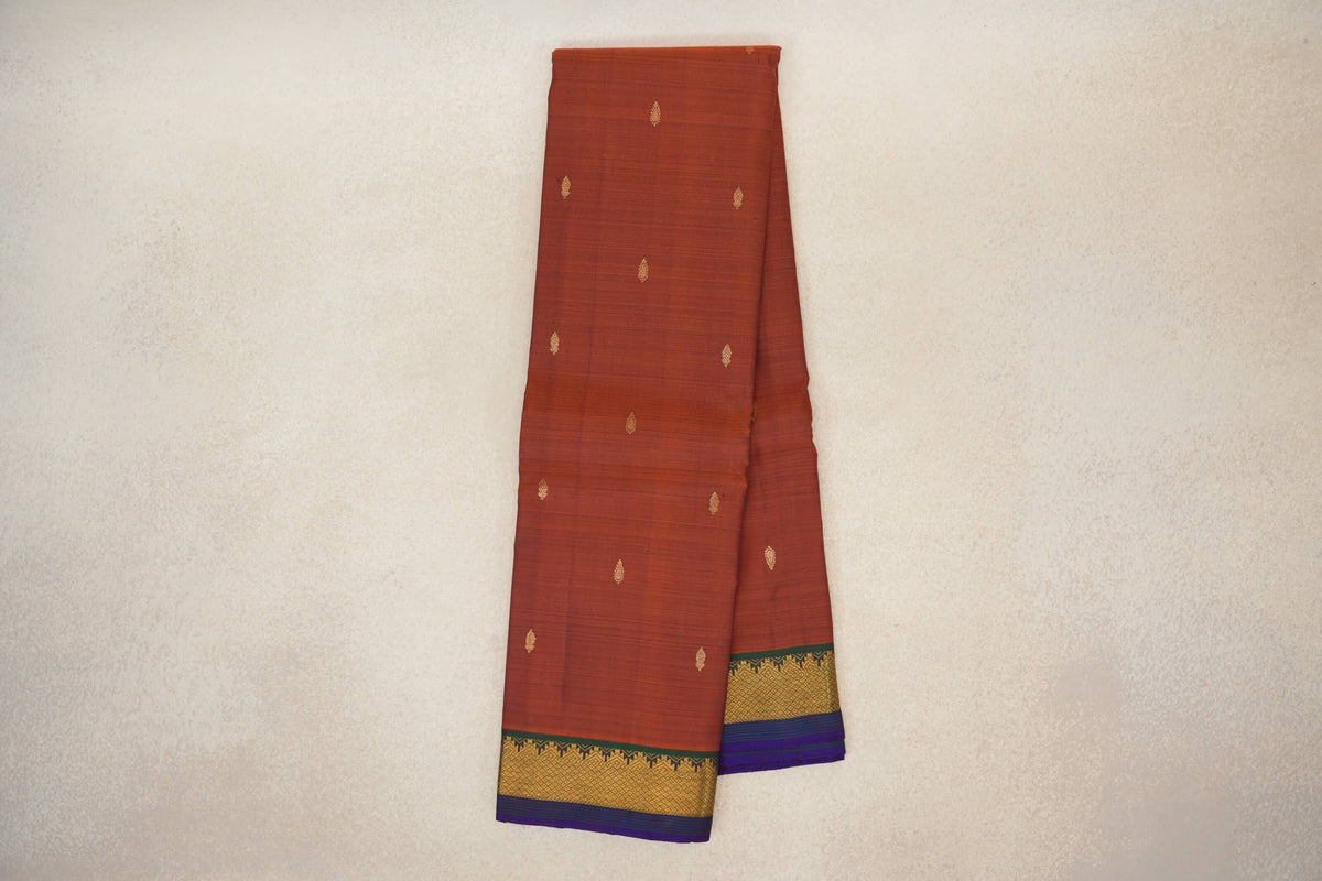 Rust Vintage Kanjivaram Silk Saree  online