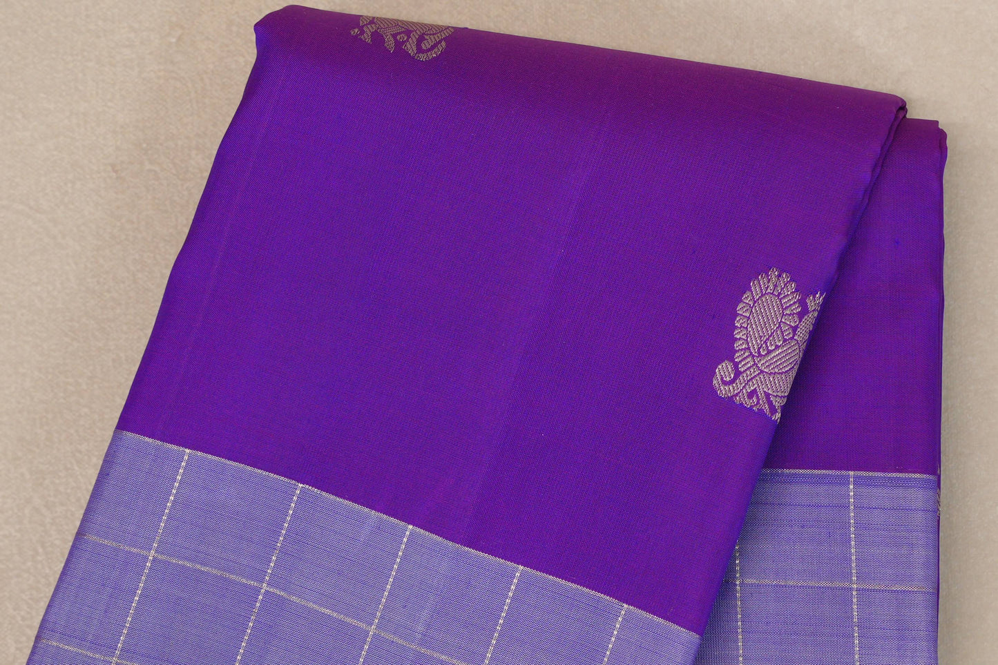 Dual Tone of Purple and Violet Vintage Kanjivaram Silk Saree by Shreenivas Silks PSSR019388