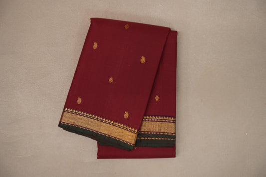 Reddish maroon Vintage Kanjivaram Silk Saree by Shreenivas Silks PSSR019390