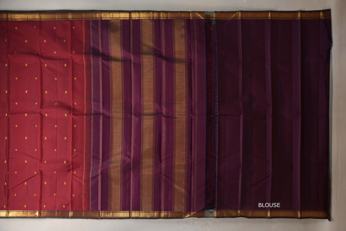 Reddish maroon Vintage Kanjivaram Silk Saree by Shreenivas Silks PSSR019390