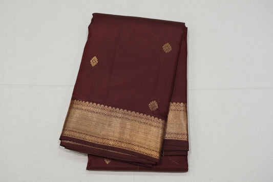 Brown light weight kanchipuram silk saree