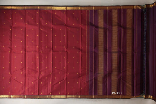 Reddish maroon Vintage Kanjivaram Silk Saree by Shreenivas Silks PSSR019390