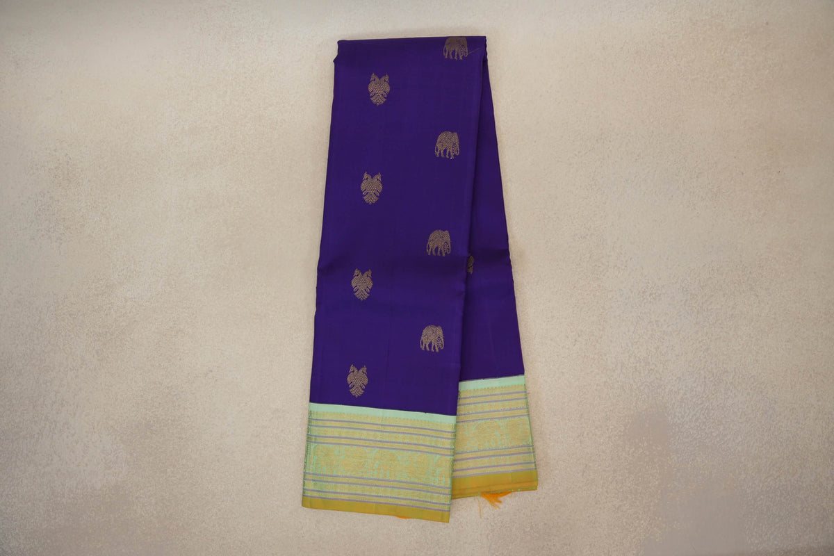  Deep Violet Purple vintage Kanjivaram Silk Saree online