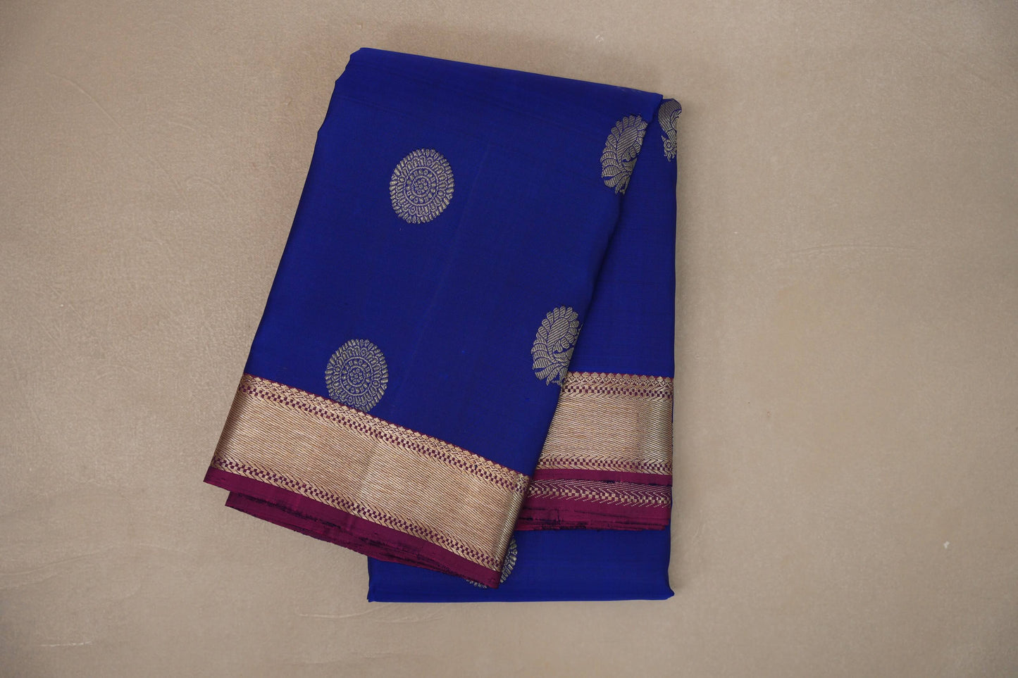 Deep blue Vintage Kanjivaram Silk Saree by Shreenivas Silks PSSR019391