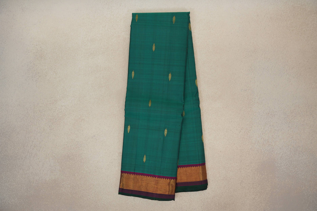 Teal Green Vintage Kanjivaram Silk Saree online