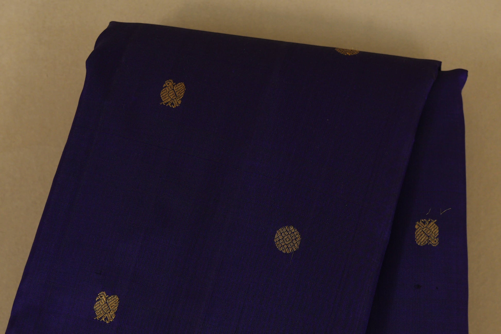 Ink Blue with Rust Borders Vintage Kanjivaram Silk Saree body