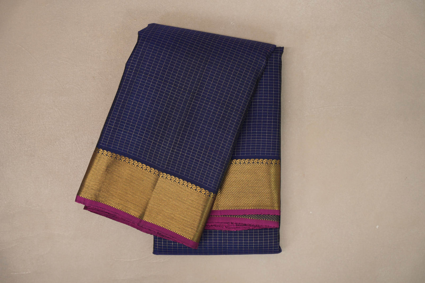 Deep blue Vintage Kanjivaram Silk Saree by Shreenivas Silks PSSR019394