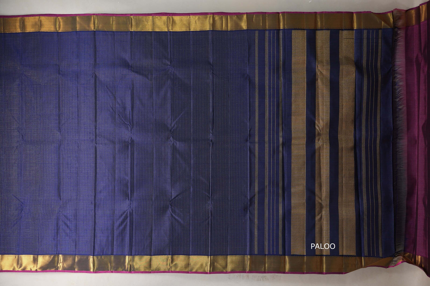 Deep blue Vintage Kanjivaram Silk Saree by Shreenivas Silks PSSR019394
