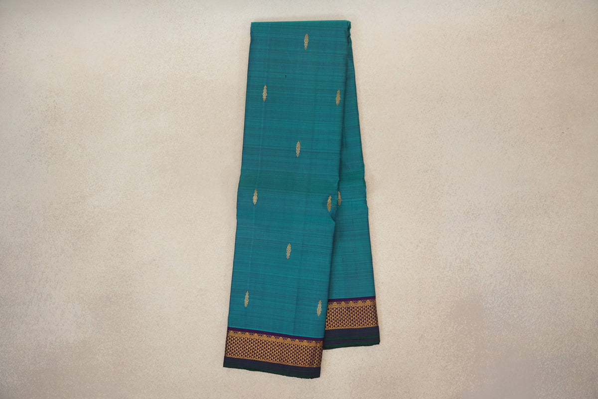 Teal Blue vintage Kanjivaram Silk Saree online
